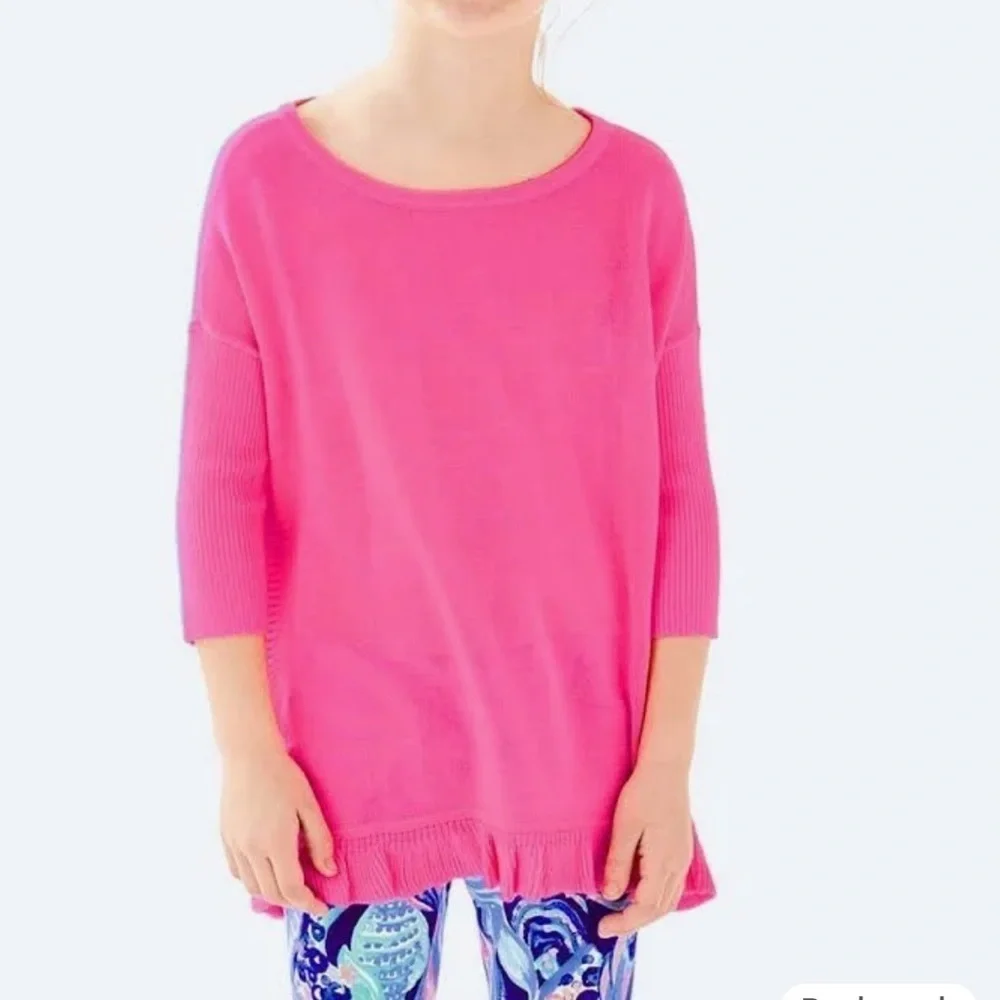 Lilly Pulitzer Girls Tierneigh sweater in pink sunset size XL (12-14) NWT